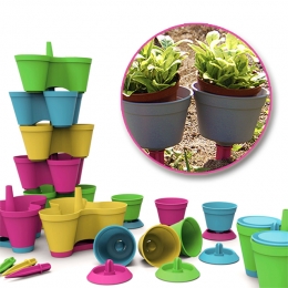 2 in 1 Colorful Garden Pot with Saucer