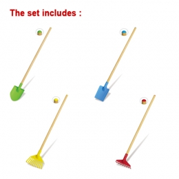 4pcs Kids' Garden Tools (Shovel, Spade & Rake Set)