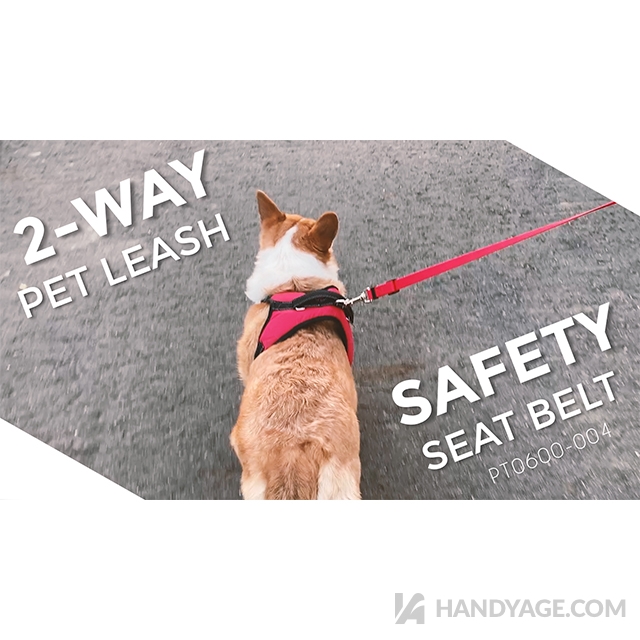 2-Way Pet Leash Safety Seat Belt