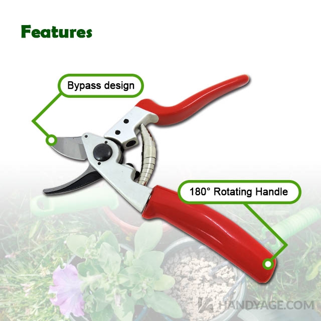 Garden Hand Pruner with Rotating Handle